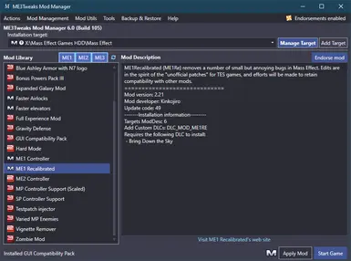 ME3Tweaks Mod Manager at Mass Effect Legendary Edition Nexus - Mods and  community