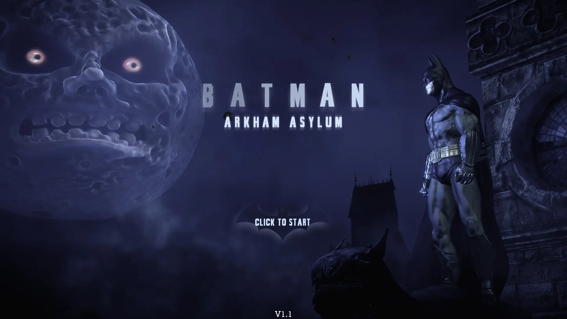 Arkham shadow. Batman: Arkham Asylum. Batman Arkham Asylum Луна. Batman: Arkham Asylum (2009). Бэтмен Arkham Asylum крок.