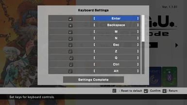 Keyboard icons for control's