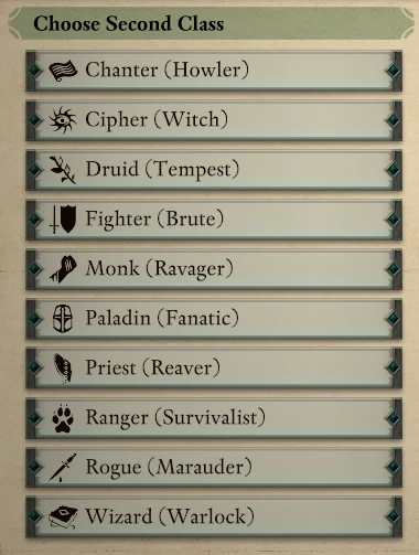 Multiclass Name Changes