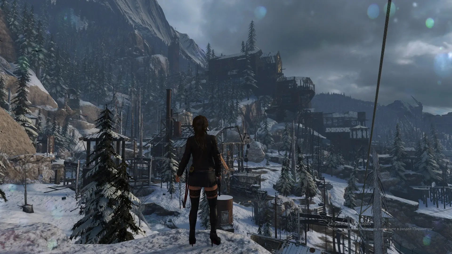 Lara Shirtless Leather Jacket and Mini Skirt at Rise Of The Tomb Raider ...