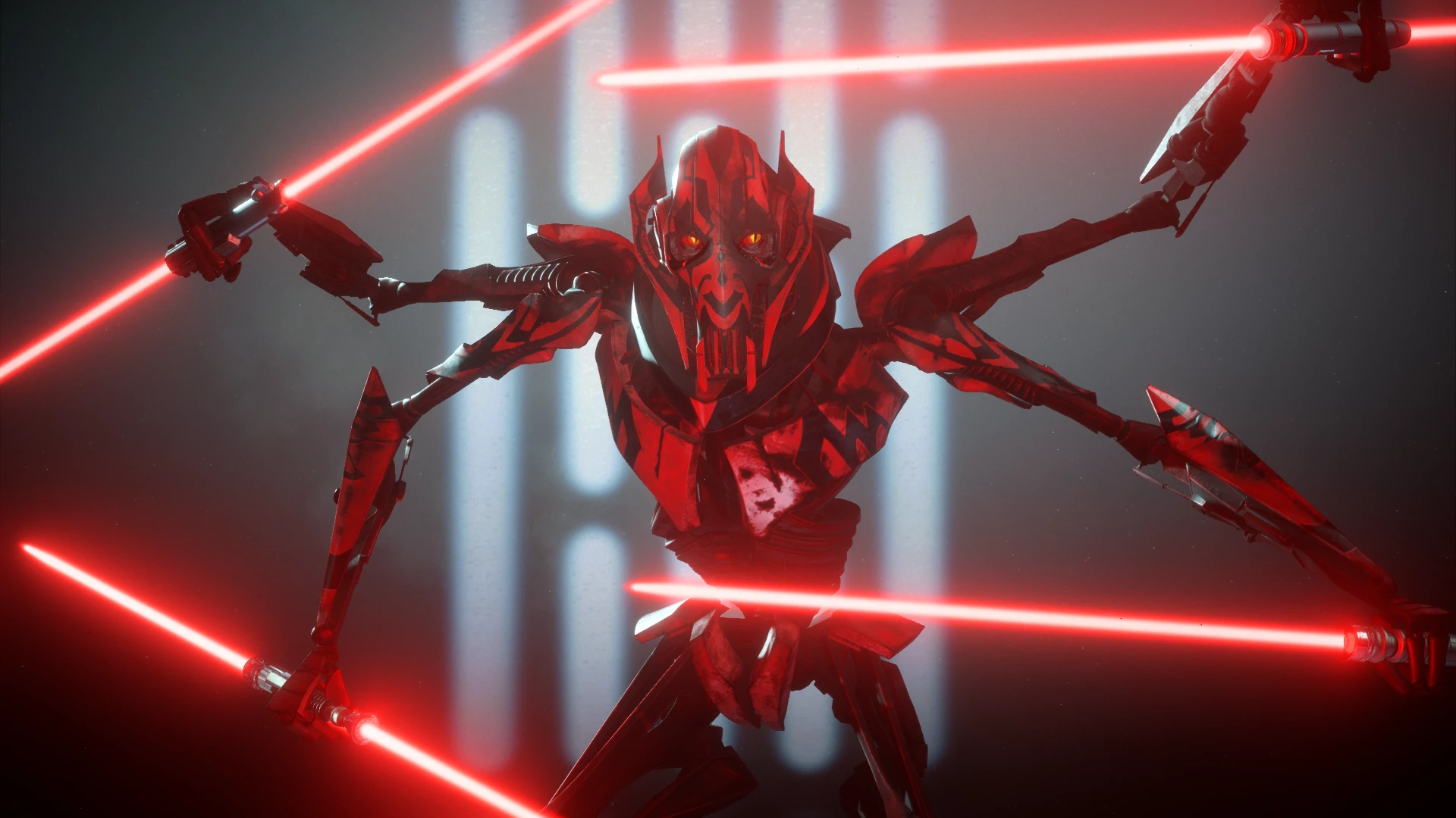 general grievous with red lightsabers