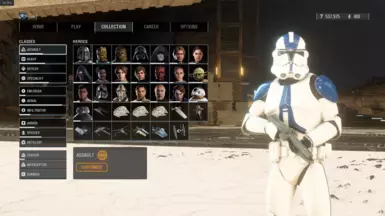 Collection tab (if you turn the camera around manually)