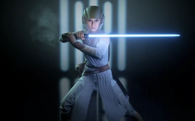 Rey With Training Helmet