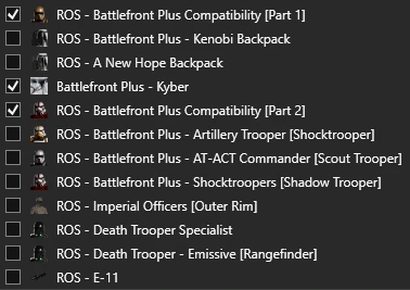 Battlefront Plus load order demonstration [Unchecked mods are optional, used to demonstrate where they should be placed in the load order. Please read the description of each file for proper instructions]