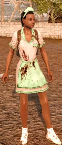 Base version of the waitress dress on Sam for reference