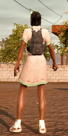 Base version of the waitress dress on Sam for reference
