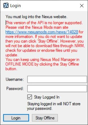 nexus mod manager update failed