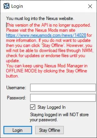 Cant Log In To Nexus Mod Manager