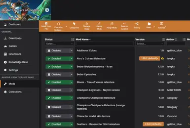 Mod management screenshot