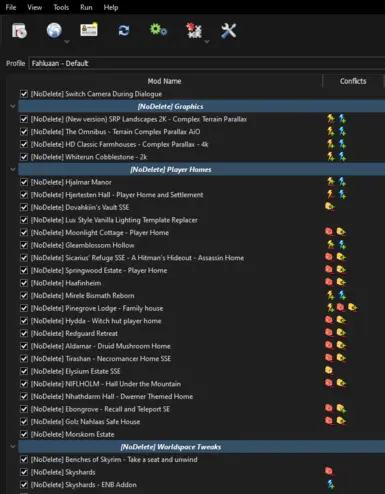 Tutorial - What an ordered MO2 Mods list with just [NoDelete] tags looks like!