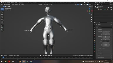 Model editing in Blender (front)