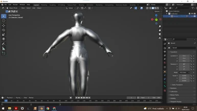 Model editing in Blender (back)