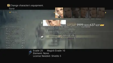 Main Gauche (50 Weapon Block) + Crystal Shield + 3 Shield Block Licenses