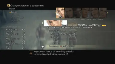 Main Gauche (50 Weapon Block) + Jade Collar (30 Parry)