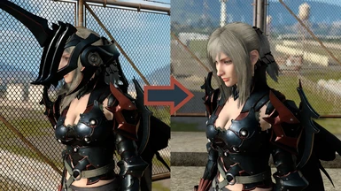 Switching Visibility of Aranea's Helmet Cindy's Goggles Ardyn's Hat and Wing