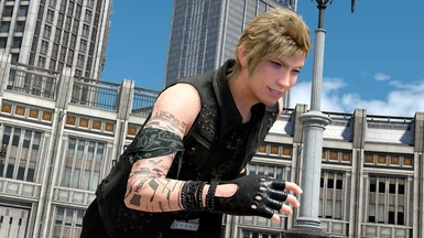 Young and Older Prompto - injured_tattoo_no goatee