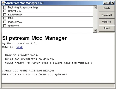 Slipstream Mod Manager v1.4 (2013-09-20) by Vhati