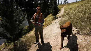 Domestic Dog w/ Hunter (walking NPC shop)