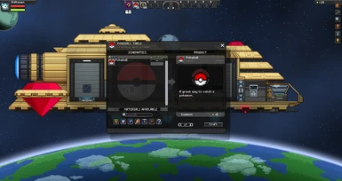 The interface of the  pokeball crafting table