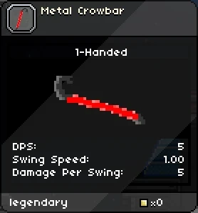 Crowbar in inventory