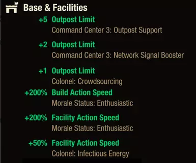 Outpost Limit and Morale Boosts