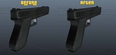 Default pistol iron sight fix