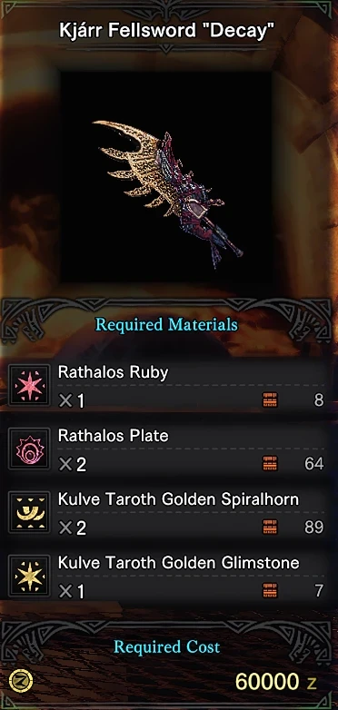 Accesible Recipes Craftable Kjarr Weapons