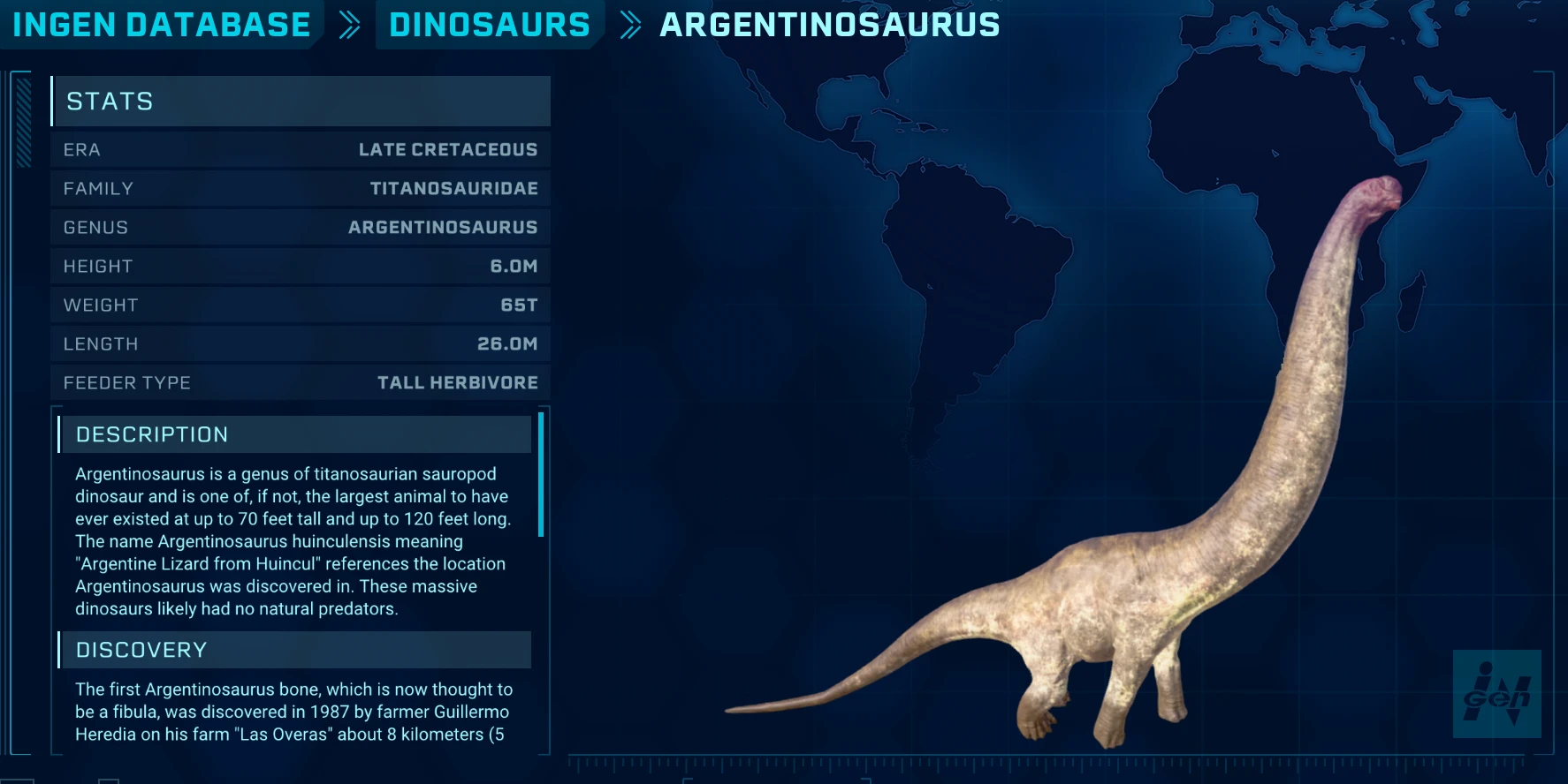 argentinosaurus jurassic world evolution