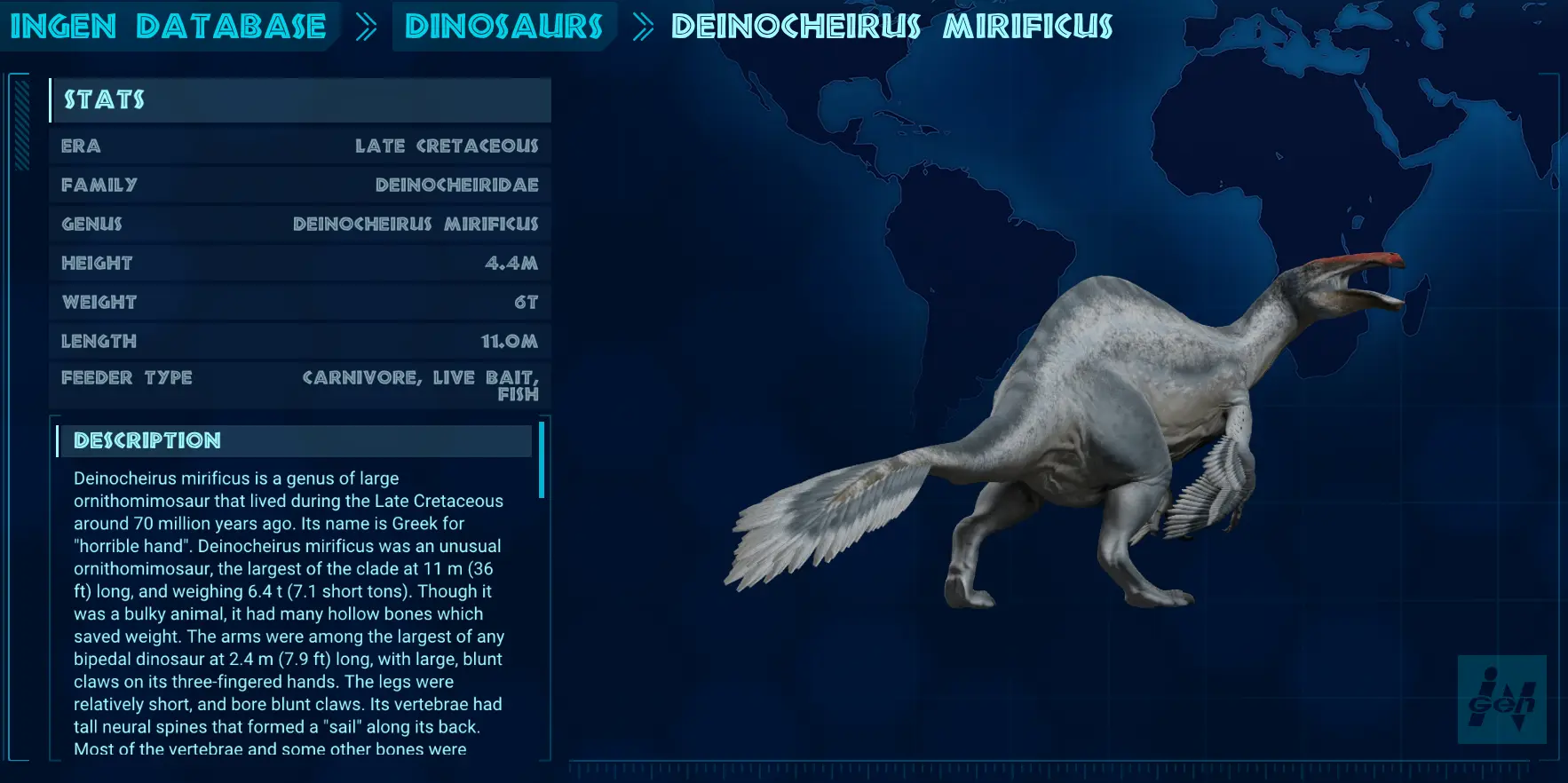 Zack's Deinocheirus (New Species) at Jurassic World Evolution Nexus ...