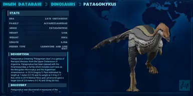 Patagonykus Ingen Database info