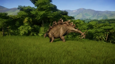  Stegosaurus showing its dangerous spikes