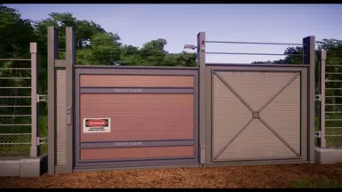 The sign on the Jurassic Park-era staff gate now reads “Authorized vehicles only” (American English) instead of “Authorised vehicles only” (British English).