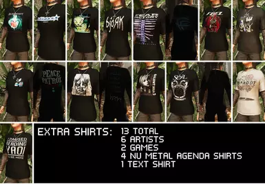 A showcase of the extra 13 shirts released after initial release