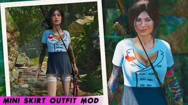 Mini Skirt Outfit Mods for Sexy Lara (BLACK)