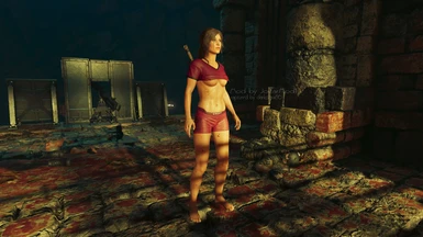 Lara Red Shorts and Top 4K 01