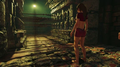 Lara Red Shorts and Top 4K 02