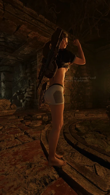 Lara White Shorts and Black Top 4K 01