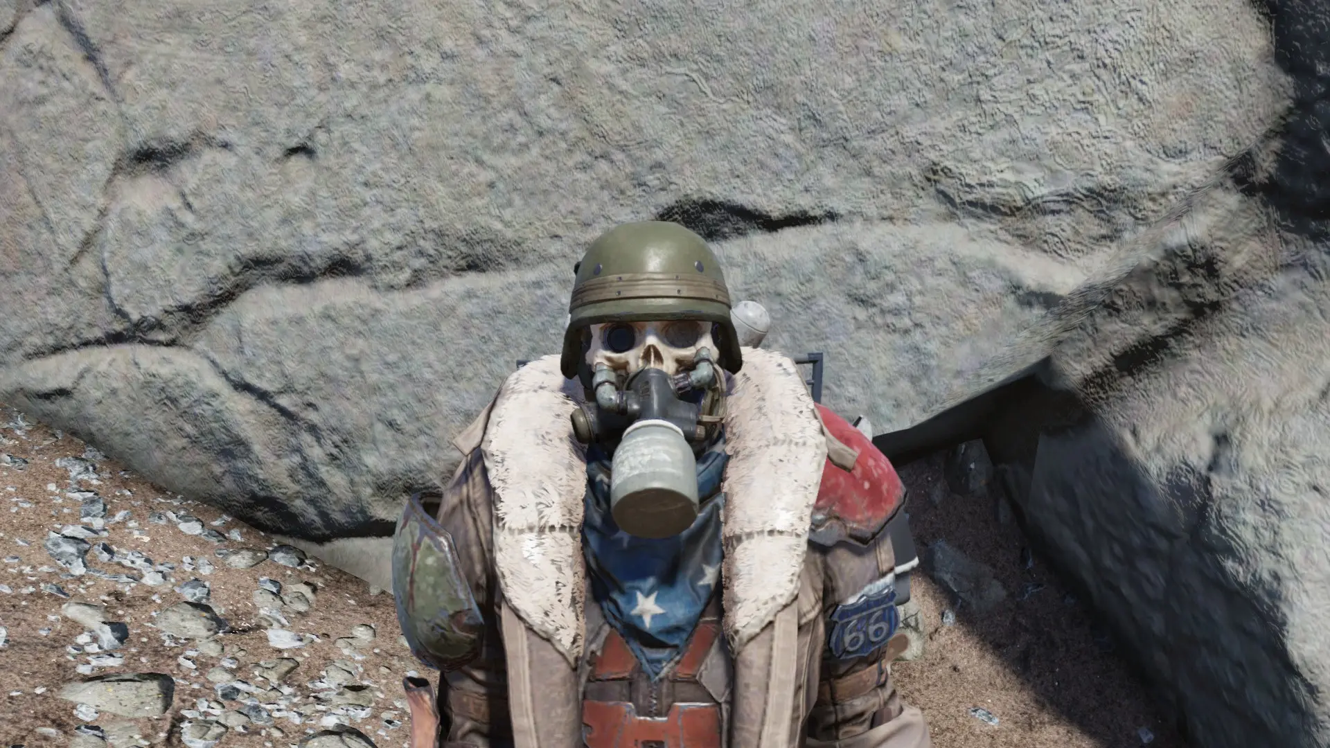 Bone Gas Mask with Army Helmet at Fallout 76 Nexus - Mods and community