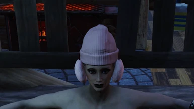 custom ski hat with pink retexture