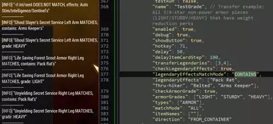 2.4.4: Mass Transfer feature filtering by armor grade and legendary effects
