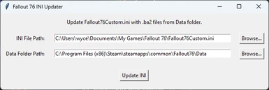 update Fallout76Custom.ini tool