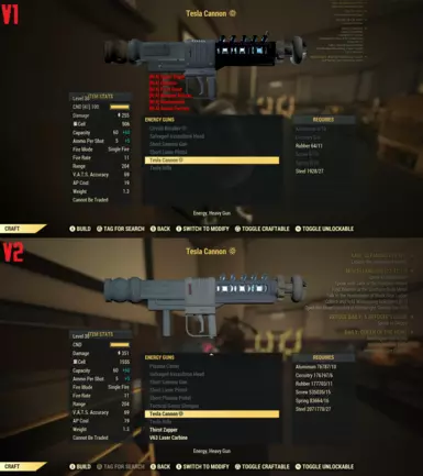 V1 and V2 - side by side