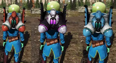 from left to right: red - purple - blue