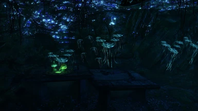 Glowing Mushrooms - Blue with glowing effect