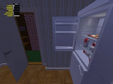 food is in the fridge and the closet