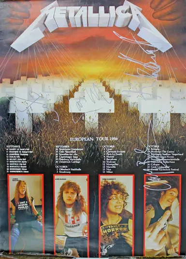 Metallica 1986 euro tour poster