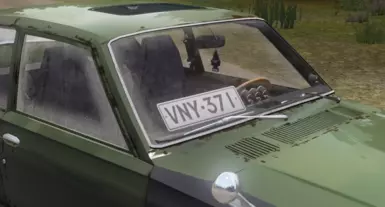 Register plate on windshield