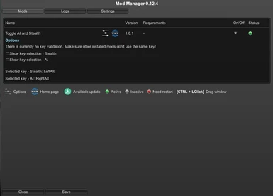 Unity Mod Manager mod section