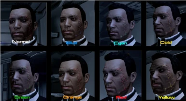 Male Shepard Renegade Scars (7 Colors)